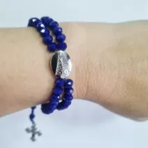 Pulseira terço azul escura Nossa Senhora Aparecida