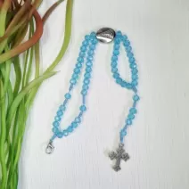 Pulseira terço azul clara Nossa Senhora Aparecida