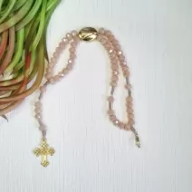 Pulseira terço salmão Nossa Senhora Aparecida