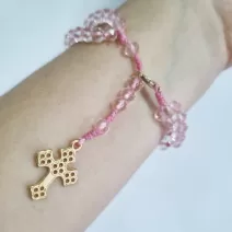 Pulseira terço rosa São Bento