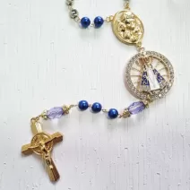 Terço Luxo Azul Personalizado Nossa Senhora Aparecida