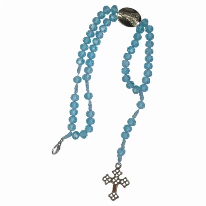 Pulseira terço azul clara Nossa Senhora Aparecida