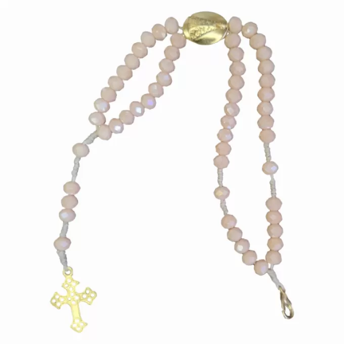 Pulseira terço salmão Nossa Senhora Aparecida